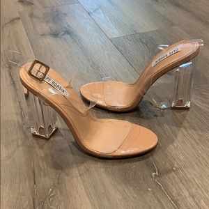 Cute strap clear heels
